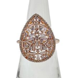 Rose Gold vermeil sterling silver cubic zirconia ring - GM443